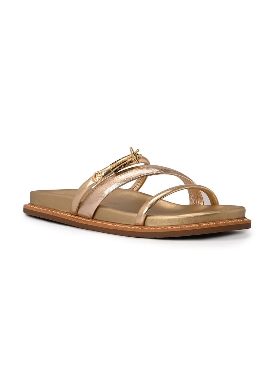 Golden Giraffe Straps and Metal Sandal