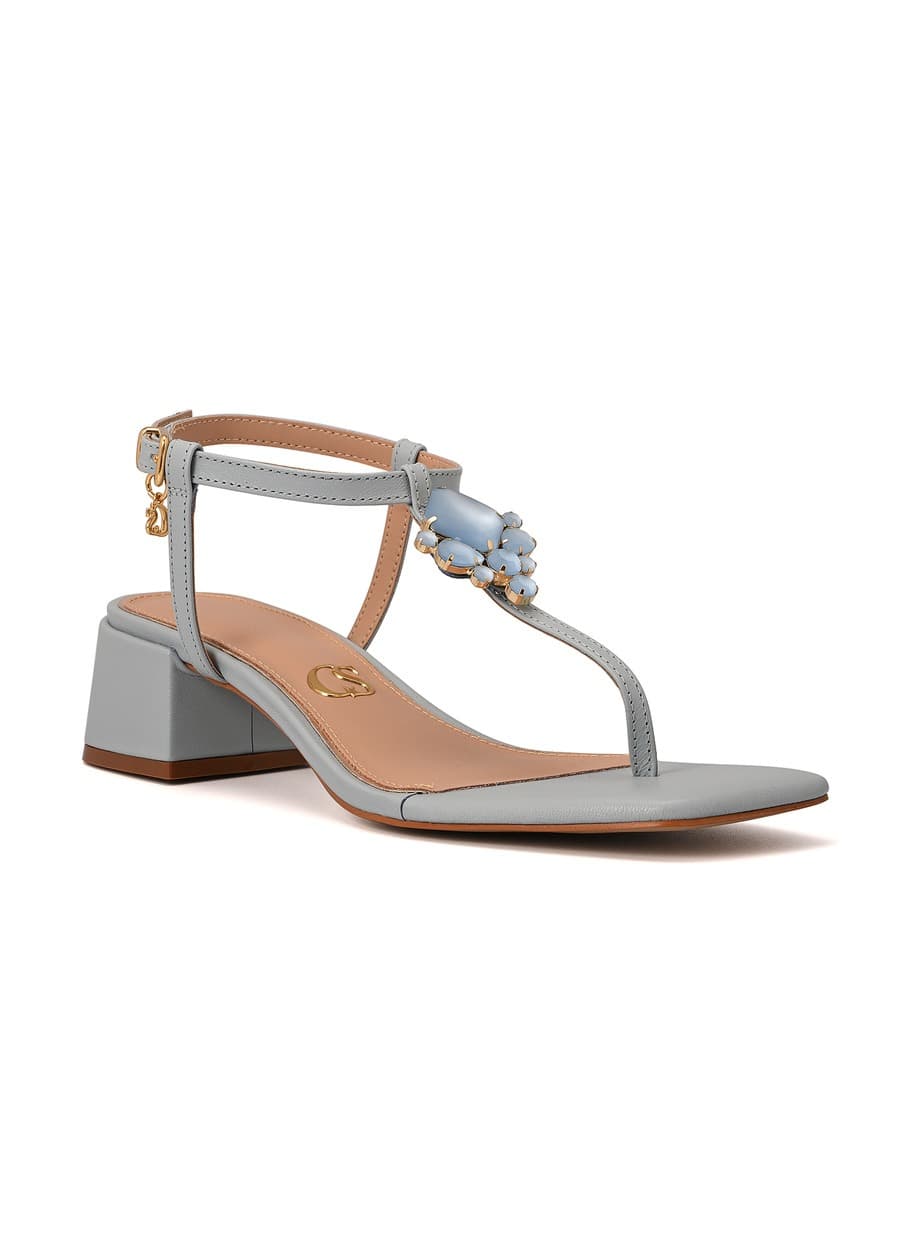 Sky Blue Sandal with Gemstones and Crystals