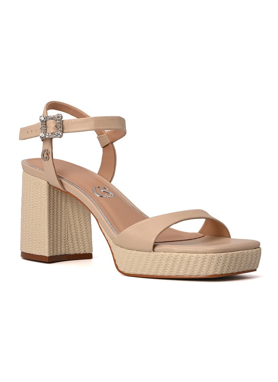Ivory Platform Block Heel