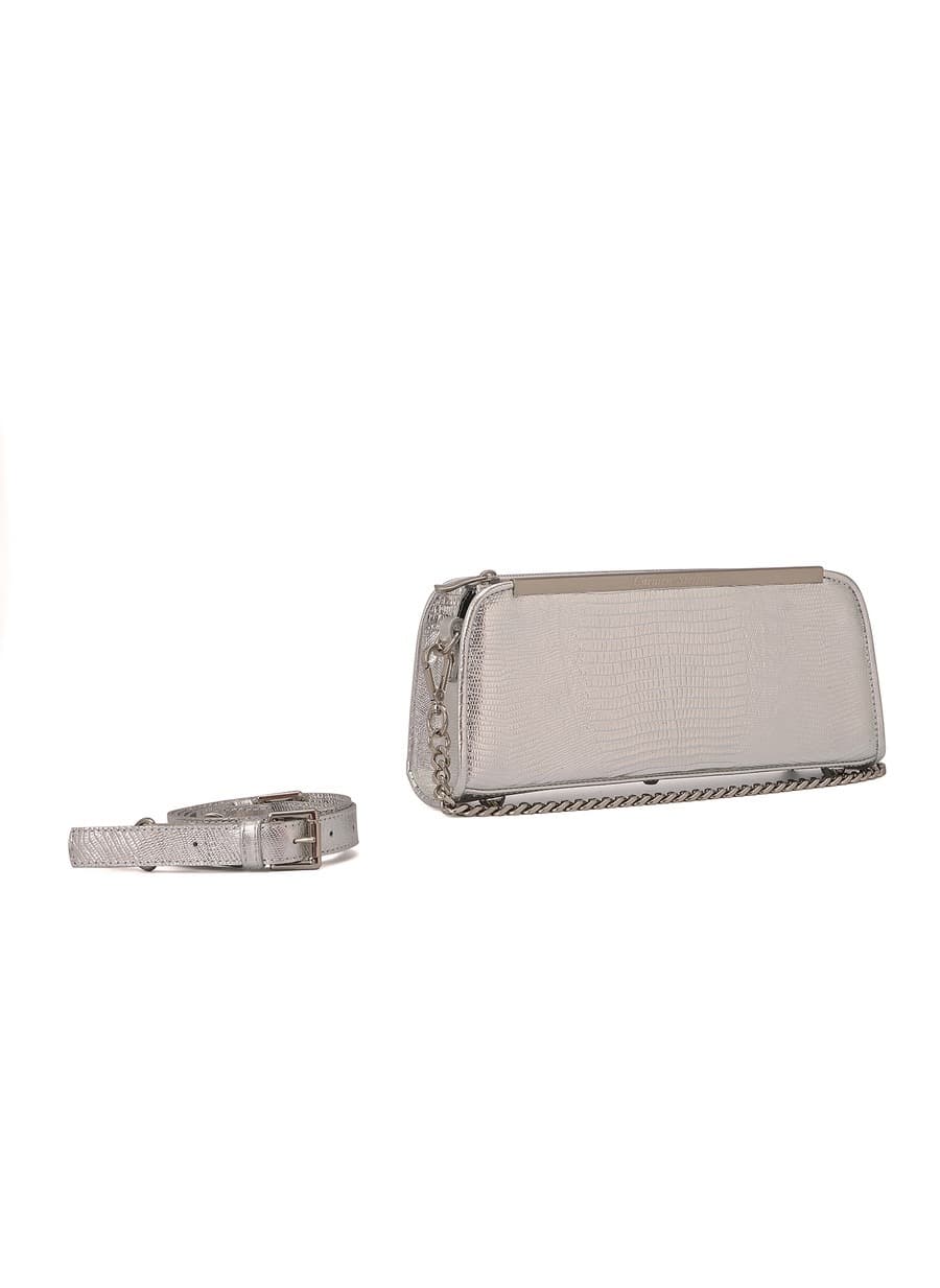 Silver Baguette Bag