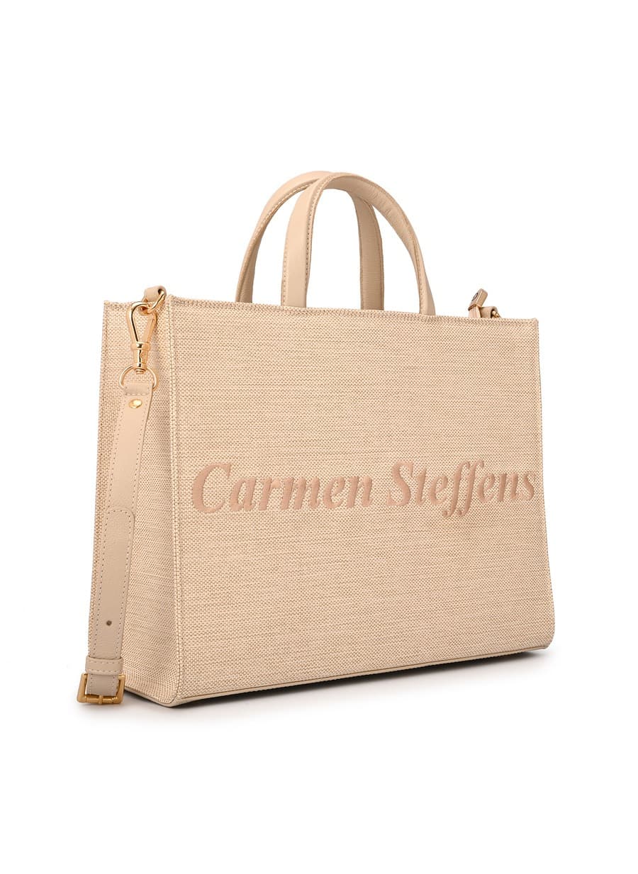 Hazelnut Embroidered Tote Bag Carmen Steffens