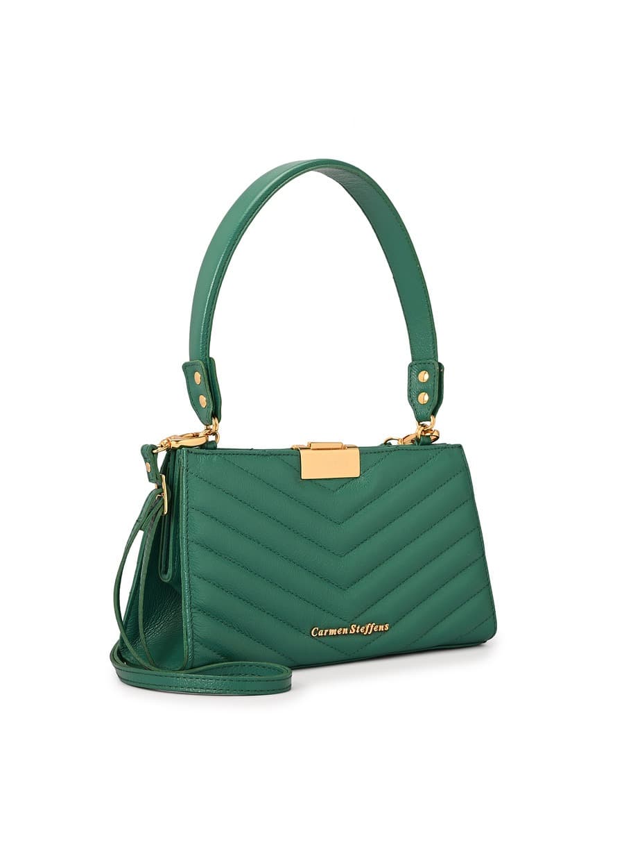Eucalyptus Green Quilted Shoulder Bag