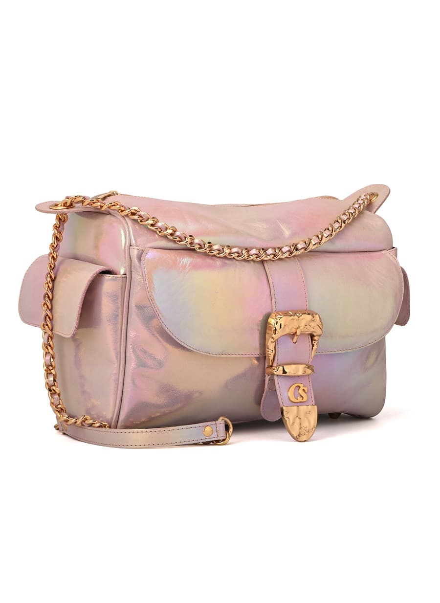 Holographic Iridescent Buckle Bag