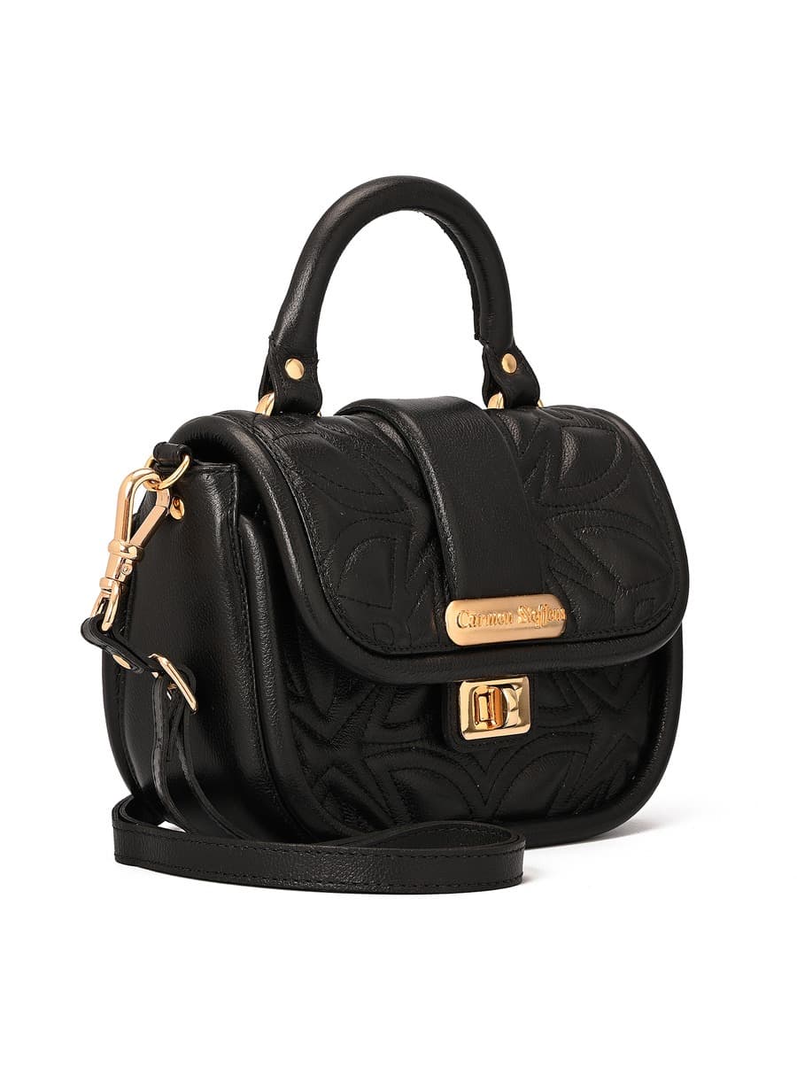 Black Top Handle Bag