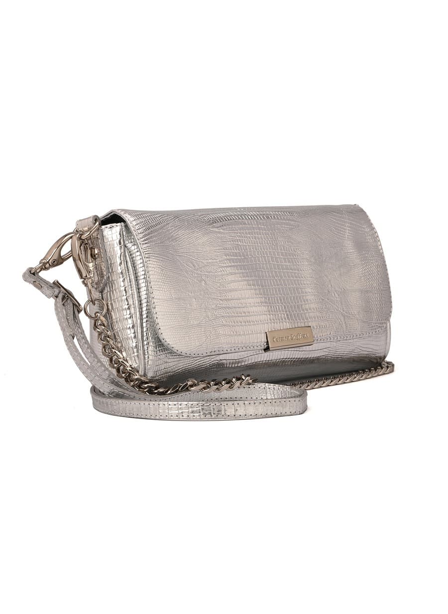 Silver Baguette Bag