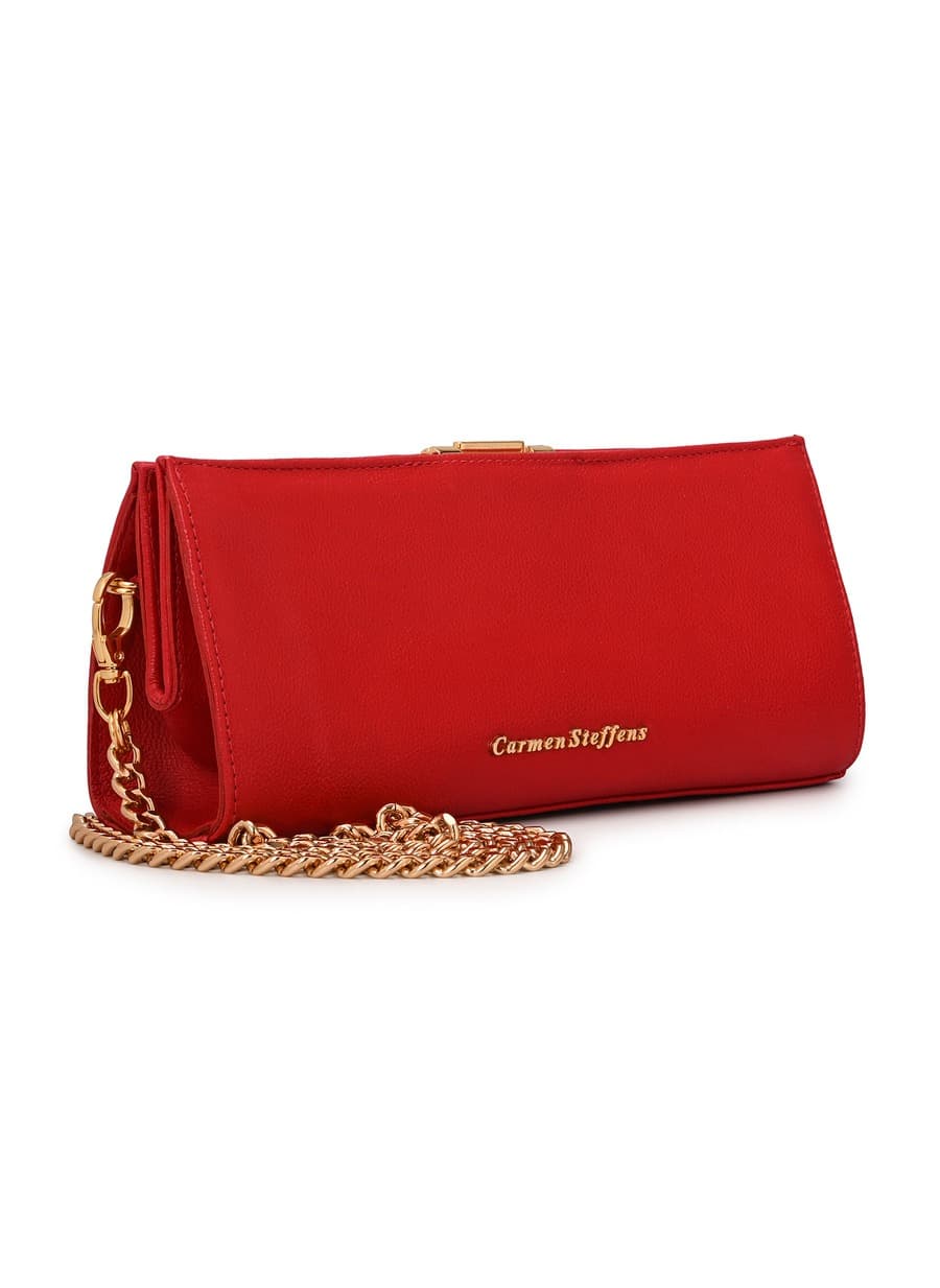 Red Ruby Leather Crossbody Bag