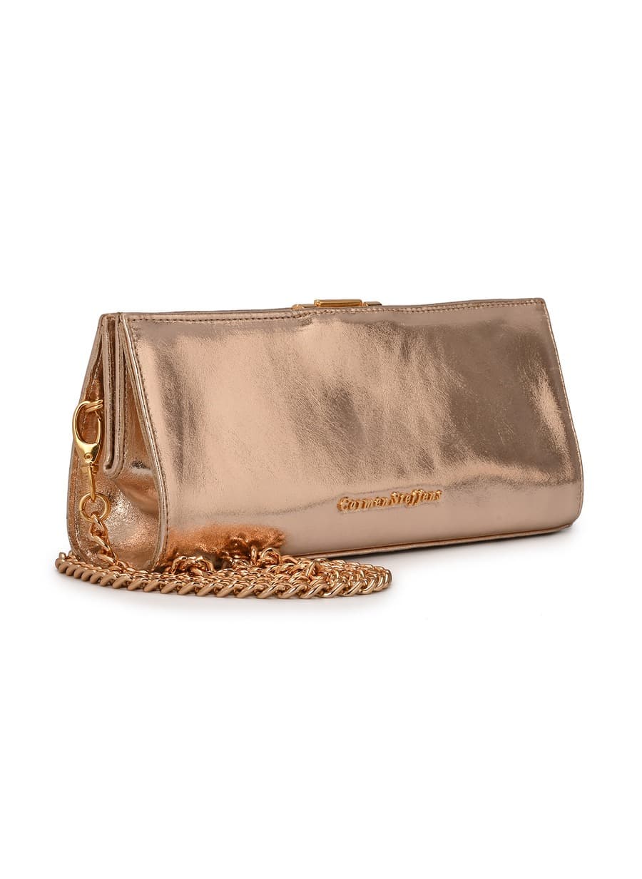 Gold Crossbody Bag Leather