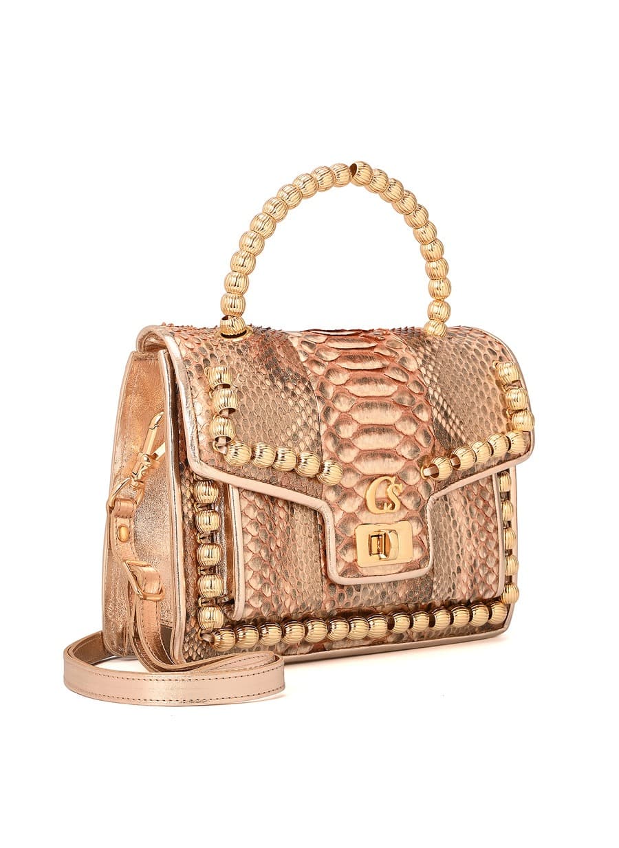 Crossbody Handbag Golden Glac� Python