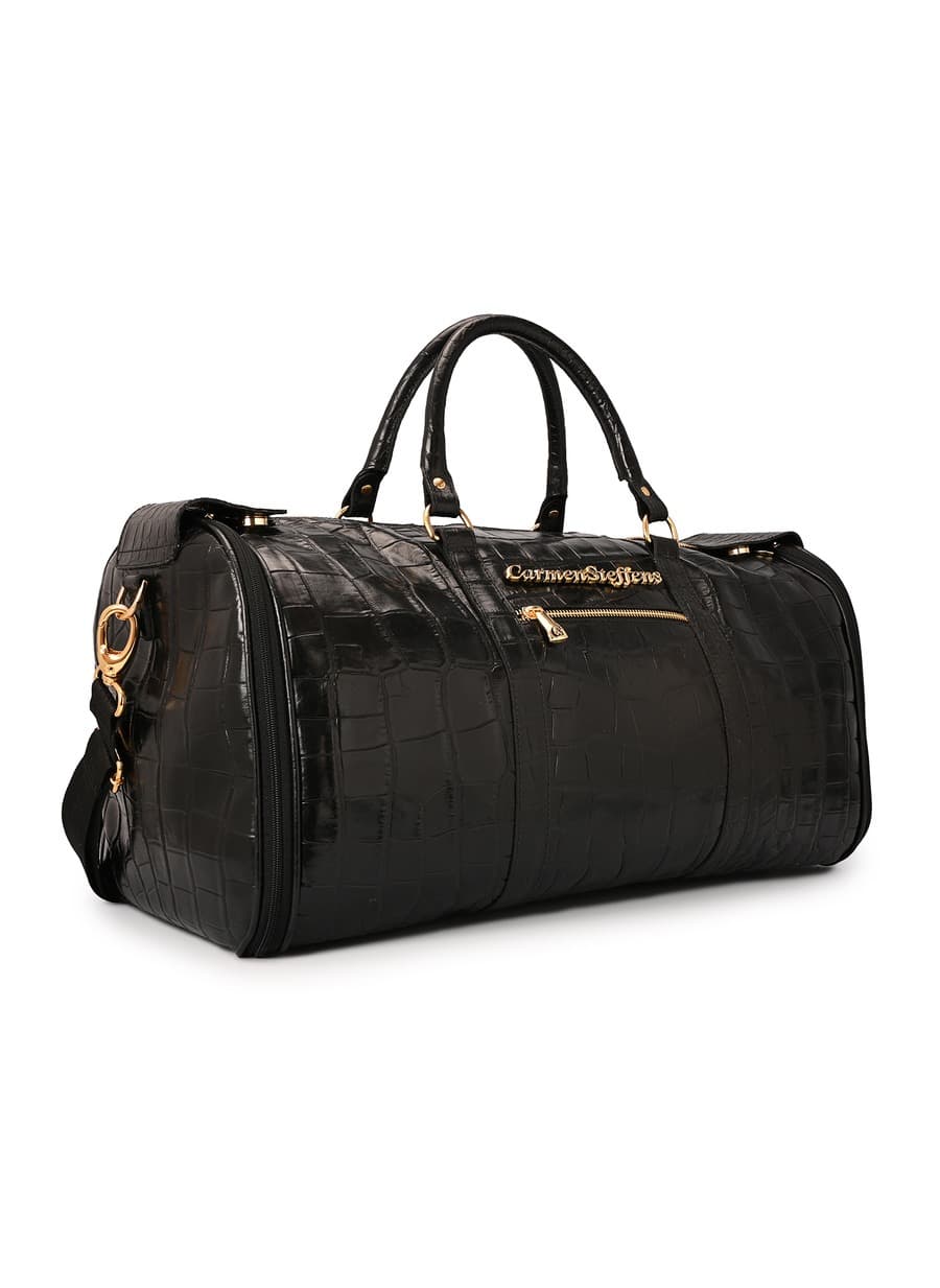 Black Croco Leather Handbag