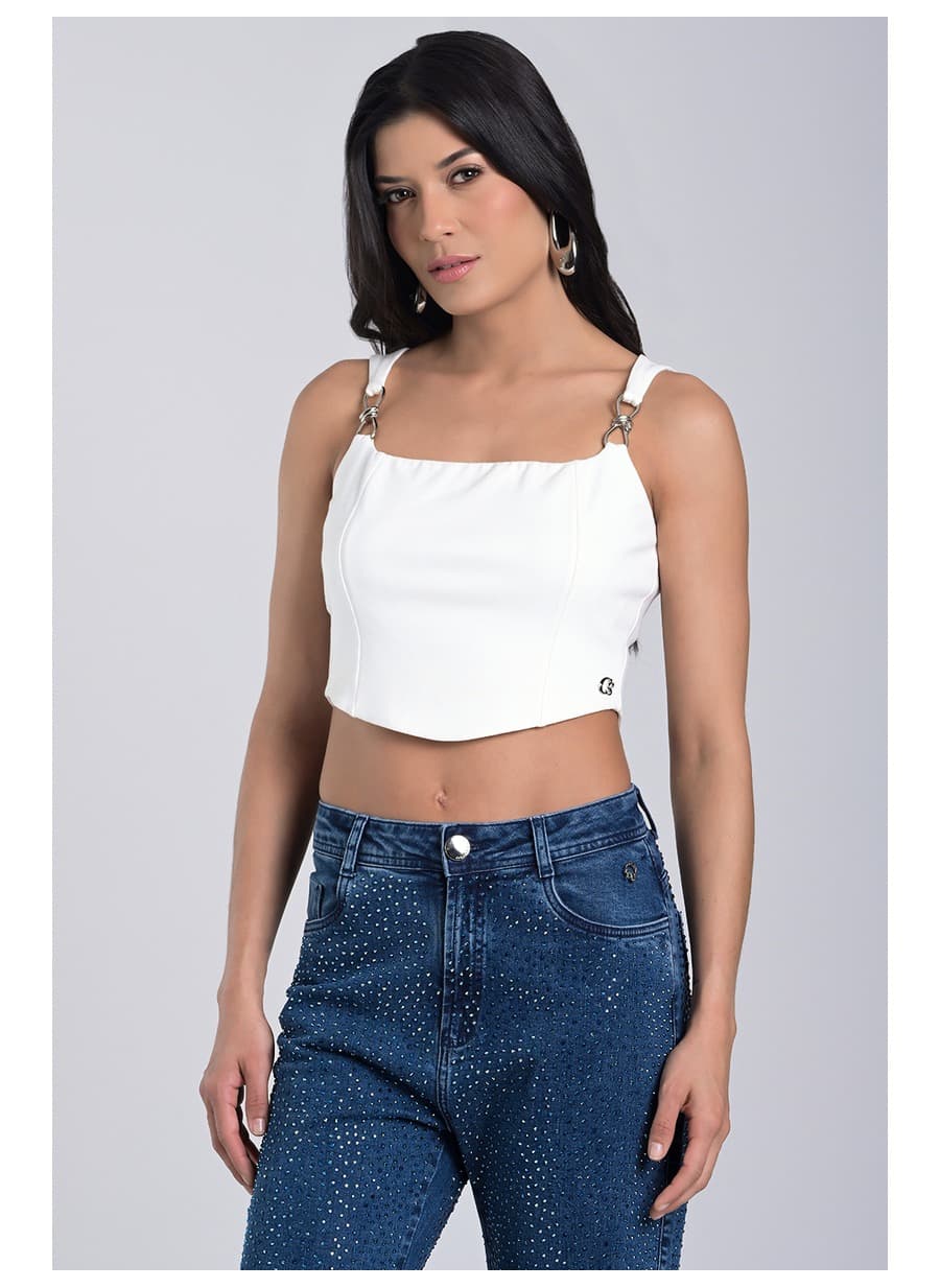 Off-white Knit Corset Top