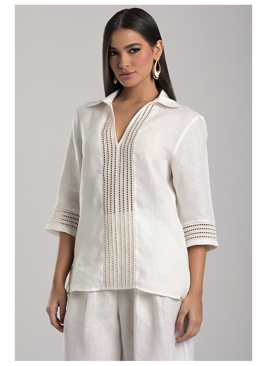 Off-white Linen Blouse