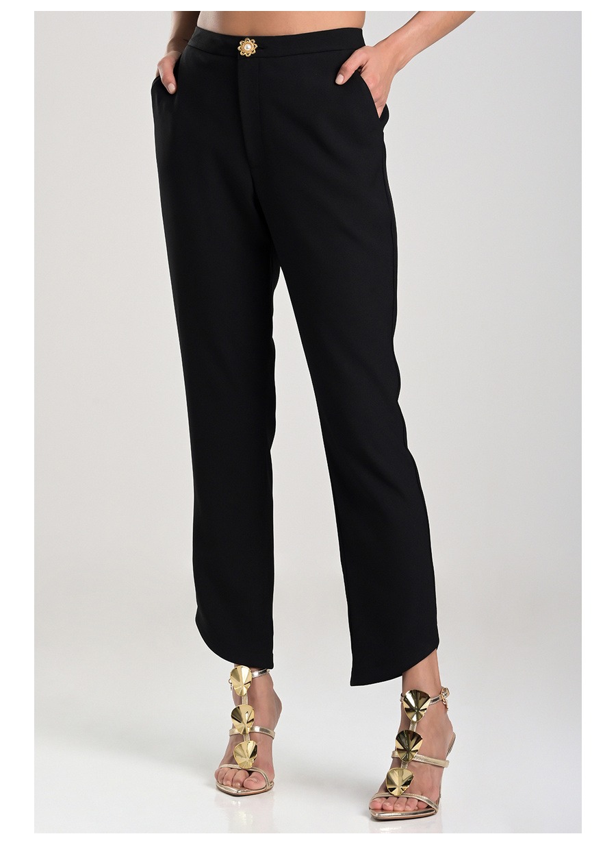 Tailored Pants with Distinctive Hem in Black