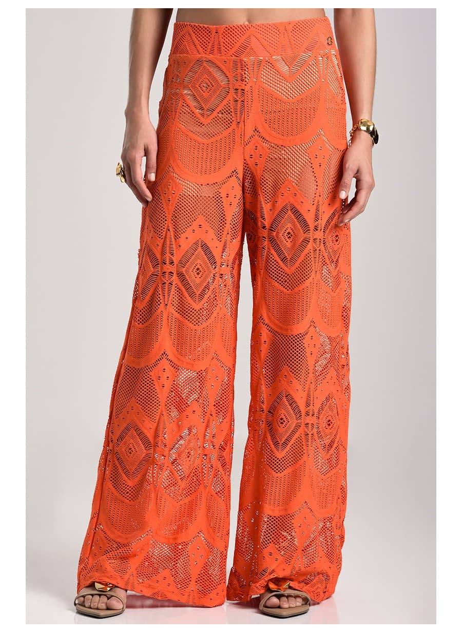 Boho Chic Orange Palazzo Pants