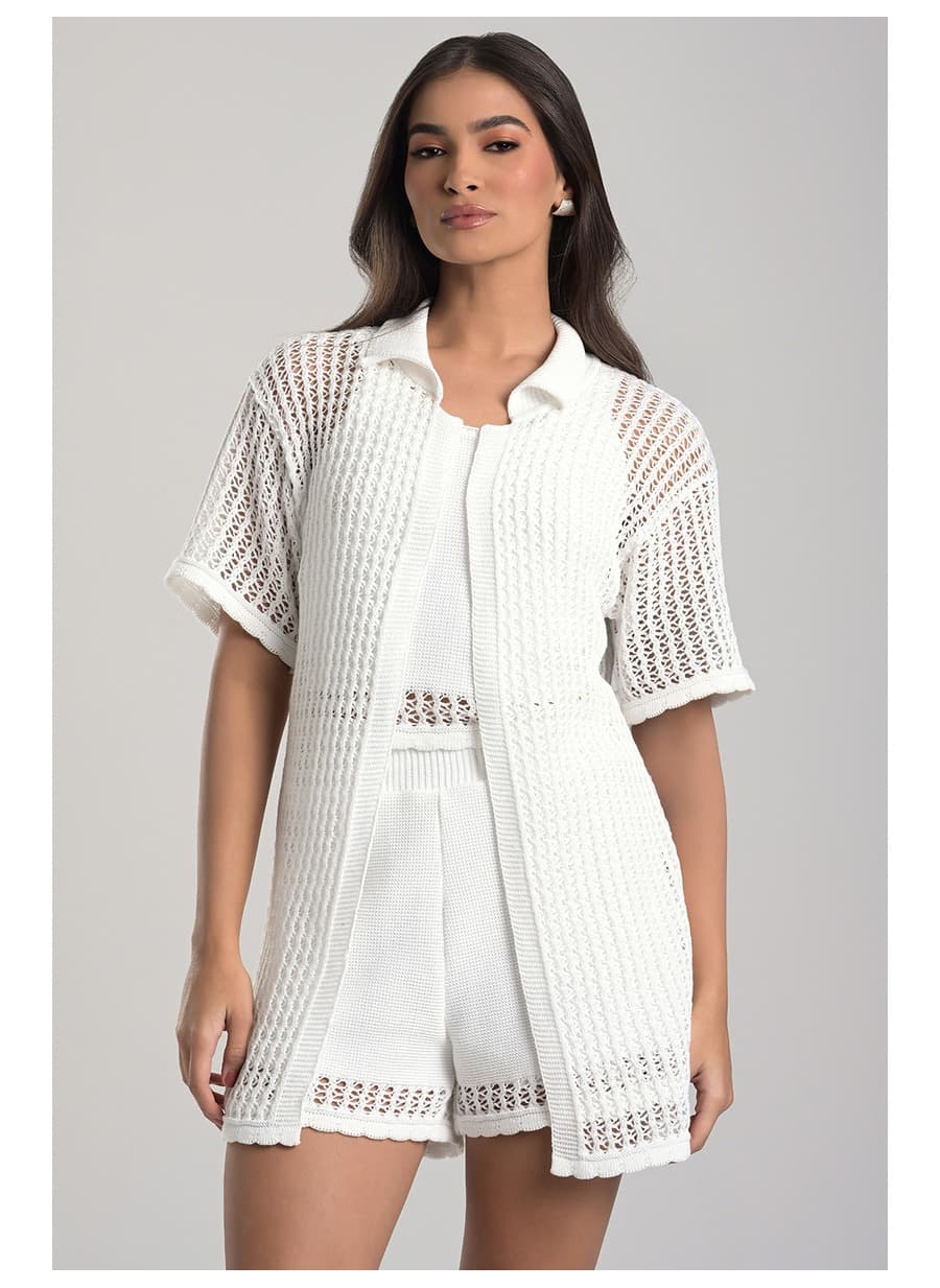 White Knit Kimono