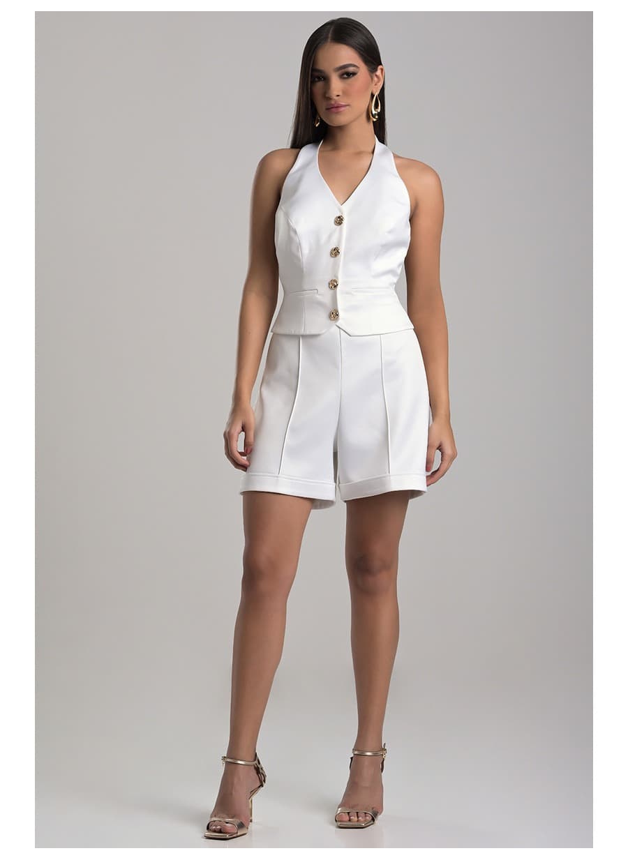 Off-white Halter Neck Romper