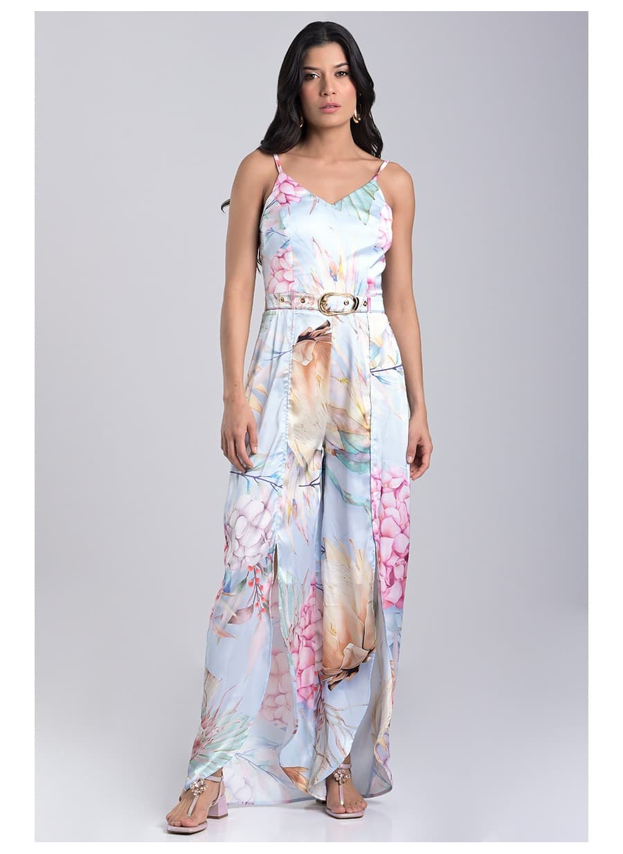 Printed Satin Jumpsuit