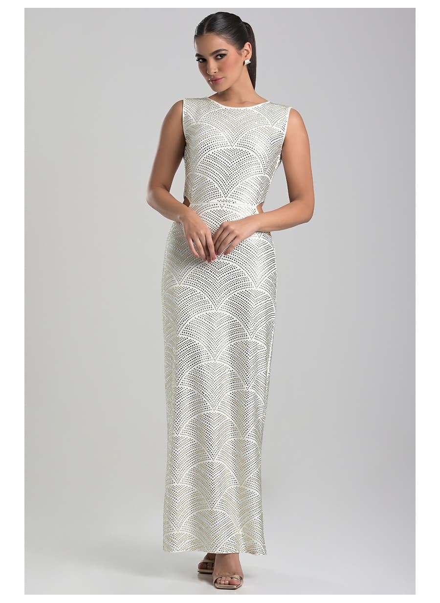 Glam Off-white Dress