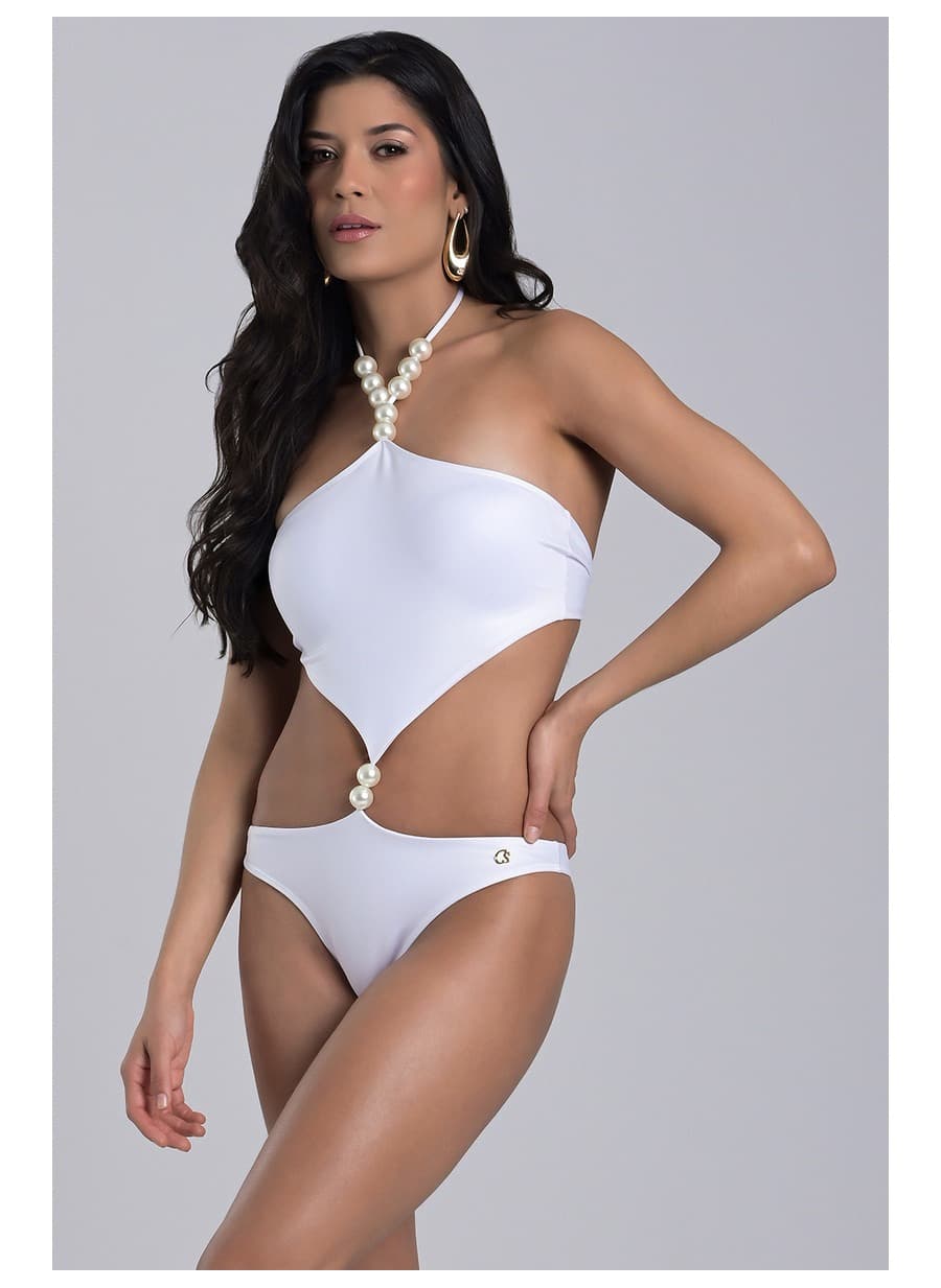 White Bianco Maxi Pearl Swimsuit