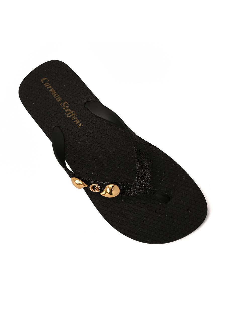 Black CS Shine Flip-Flop