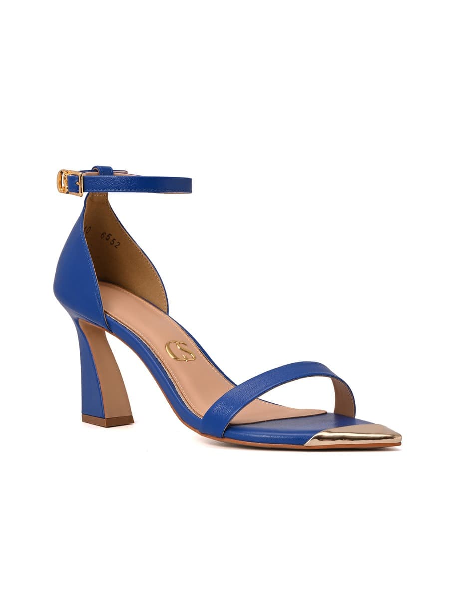 Blue Sandal with Metal Detail