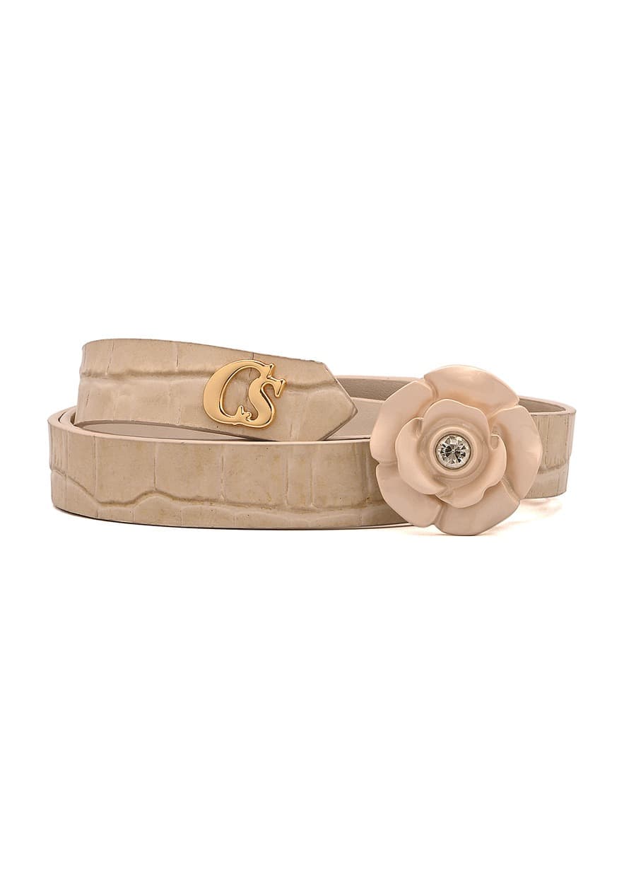 Belt with Flower Buckle Off-White