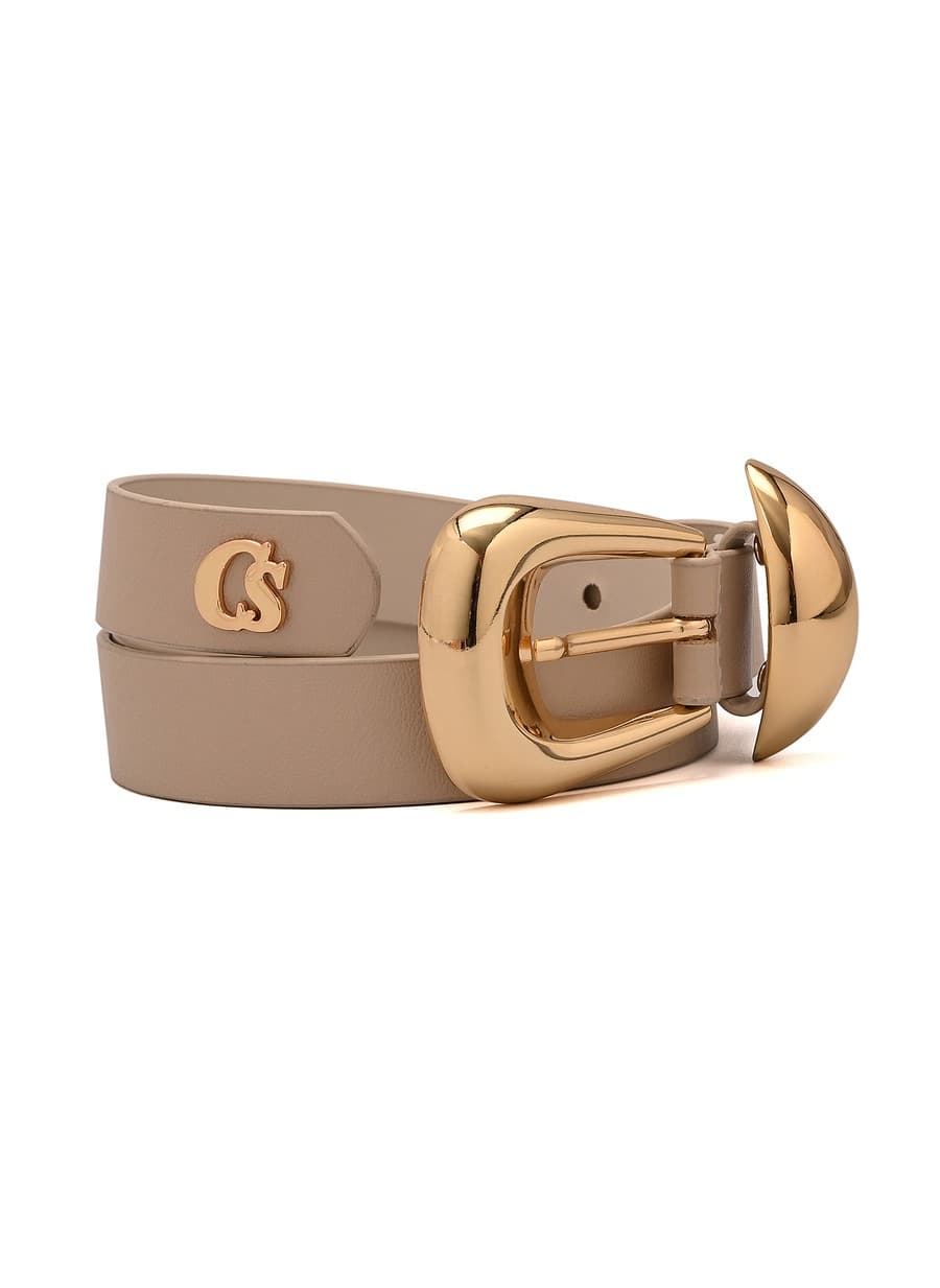 Classic Ivory Belt with a minimalist buckle