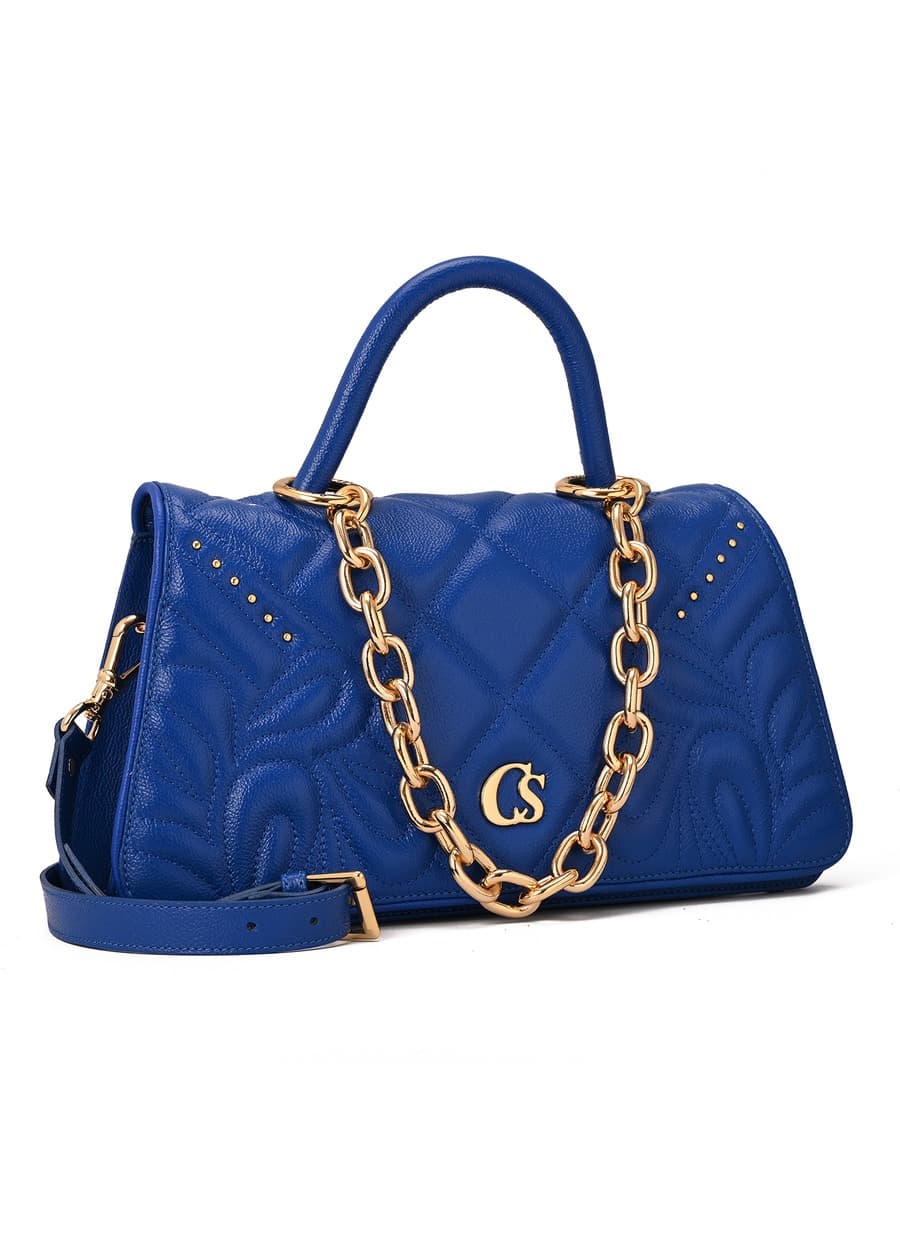 Quilted Bag Chain Blue