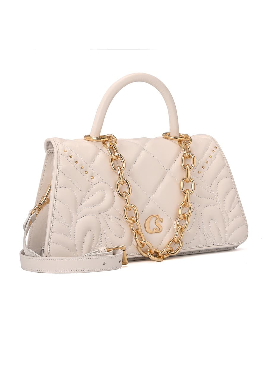 Quilted Bag Chain Bianco