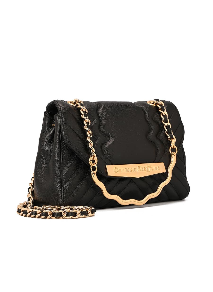 Quilted Bag Chain Black