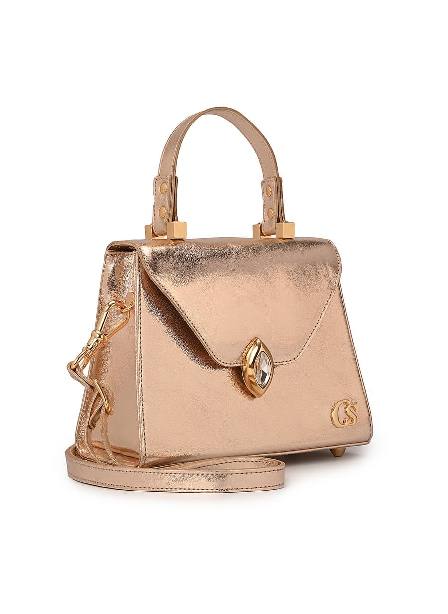 Golden Top Handle Bag