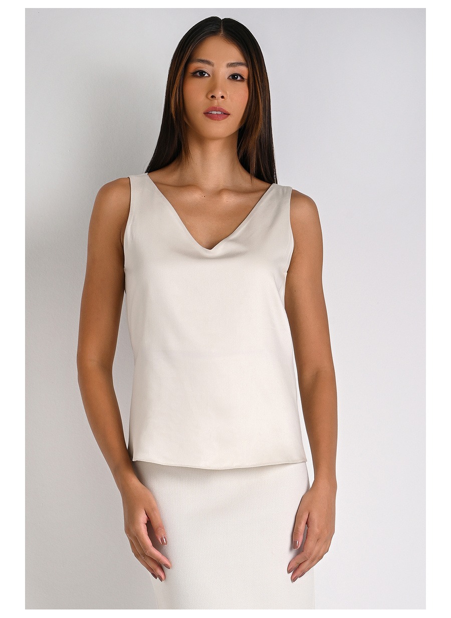 V-Neck Off-White Tank Top