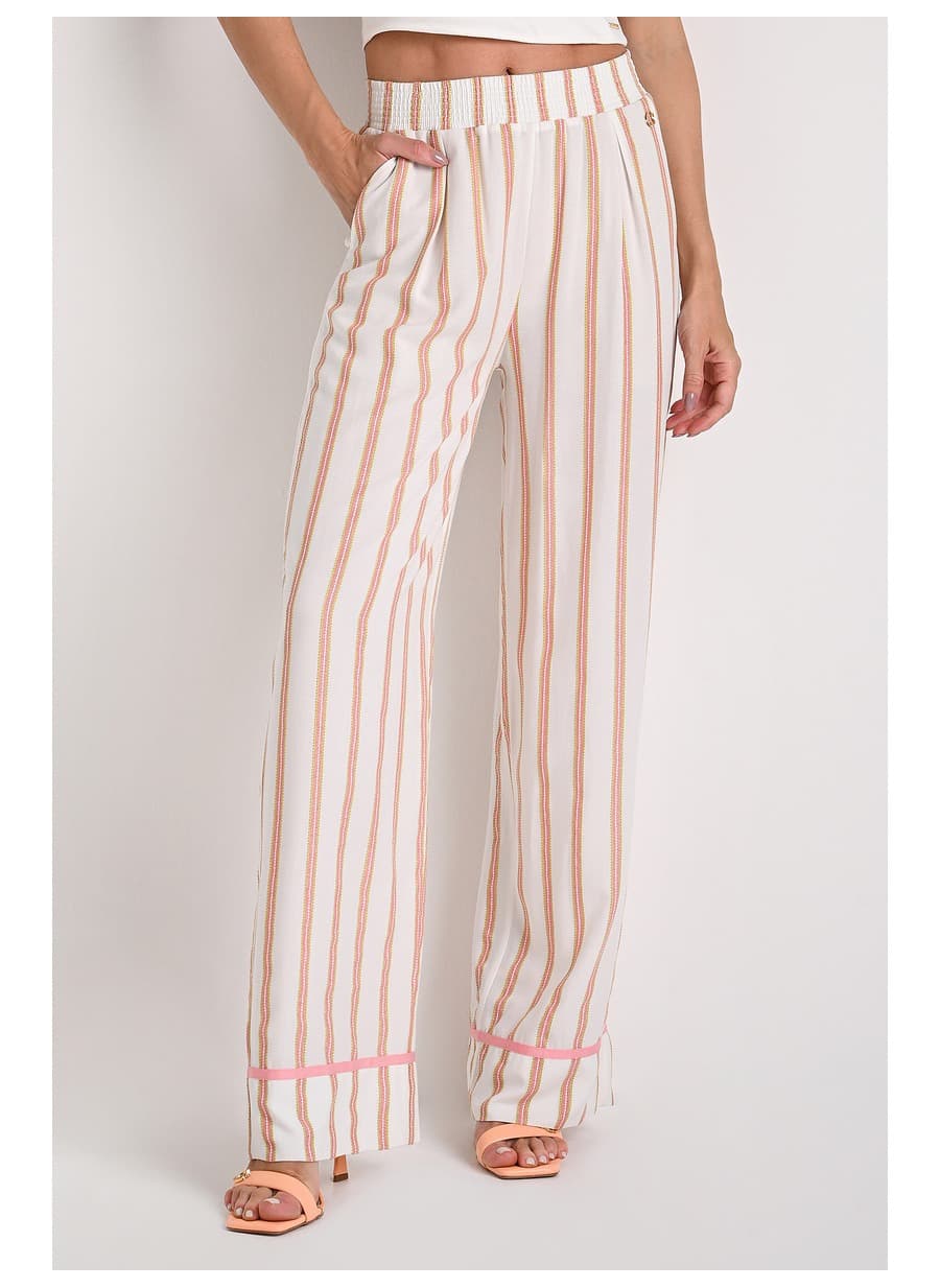 Striped Hem Detail Pants
