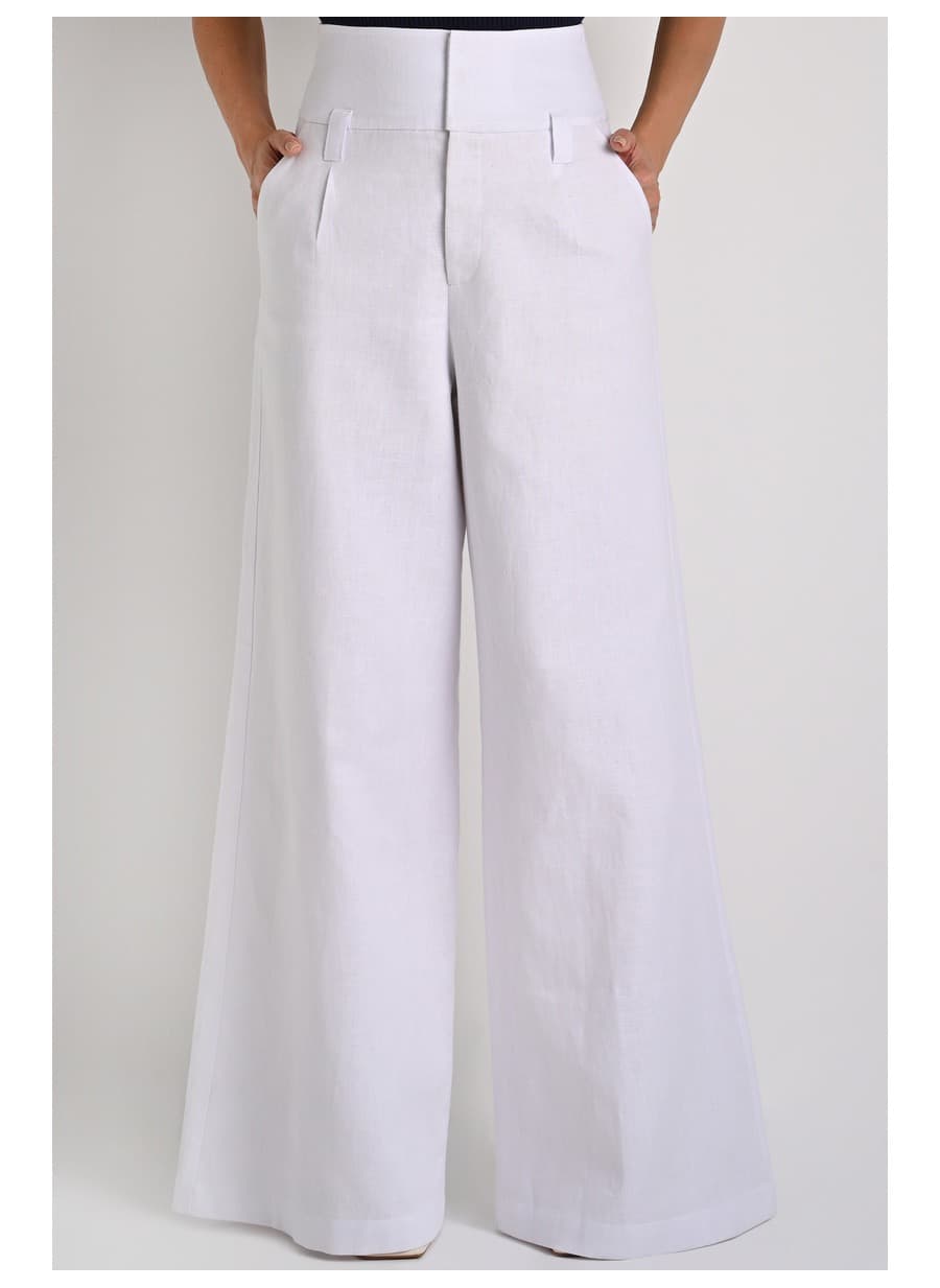 High Waist Bianco Pants