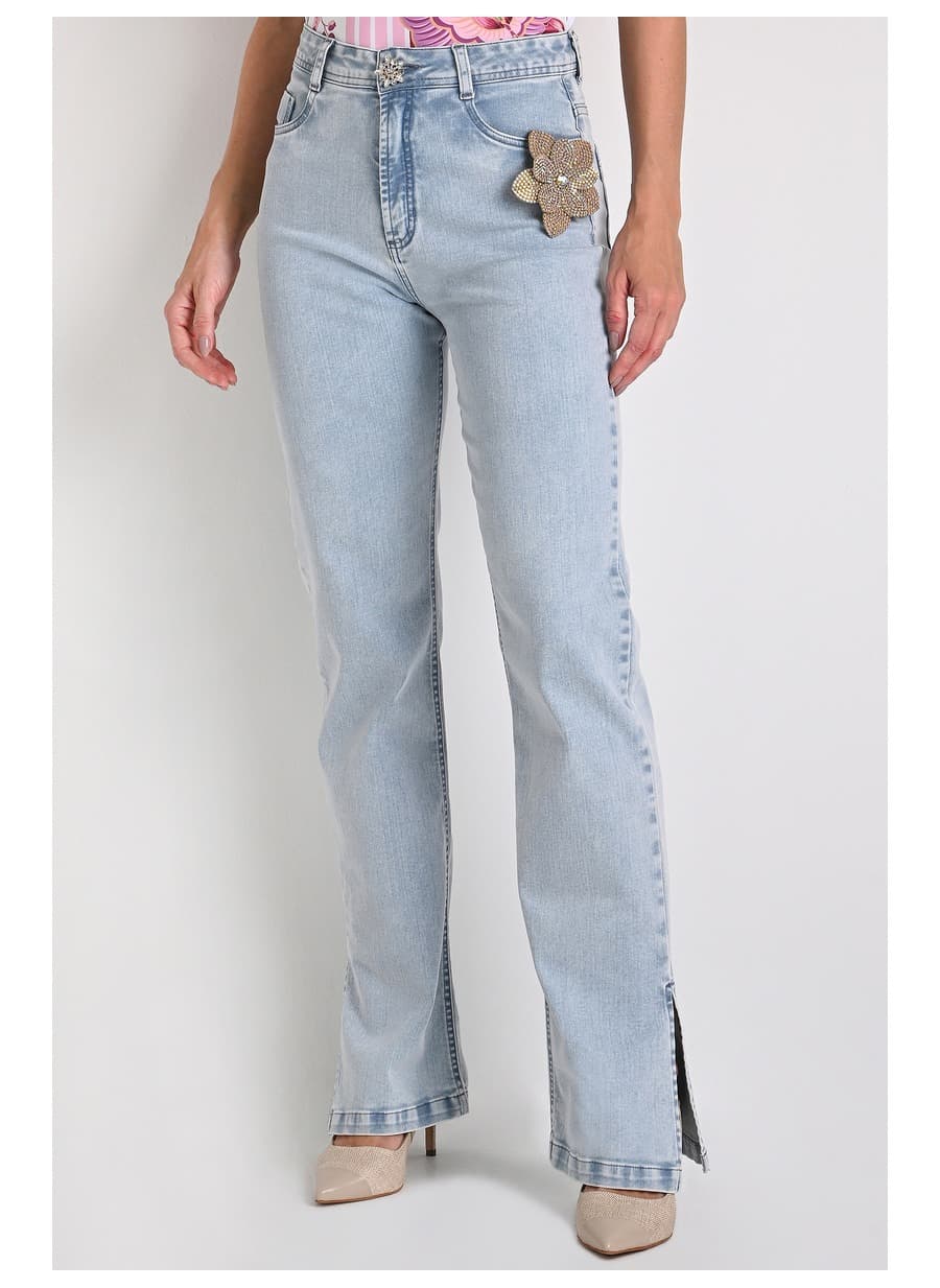 Mom Comfort Flowers Jeans