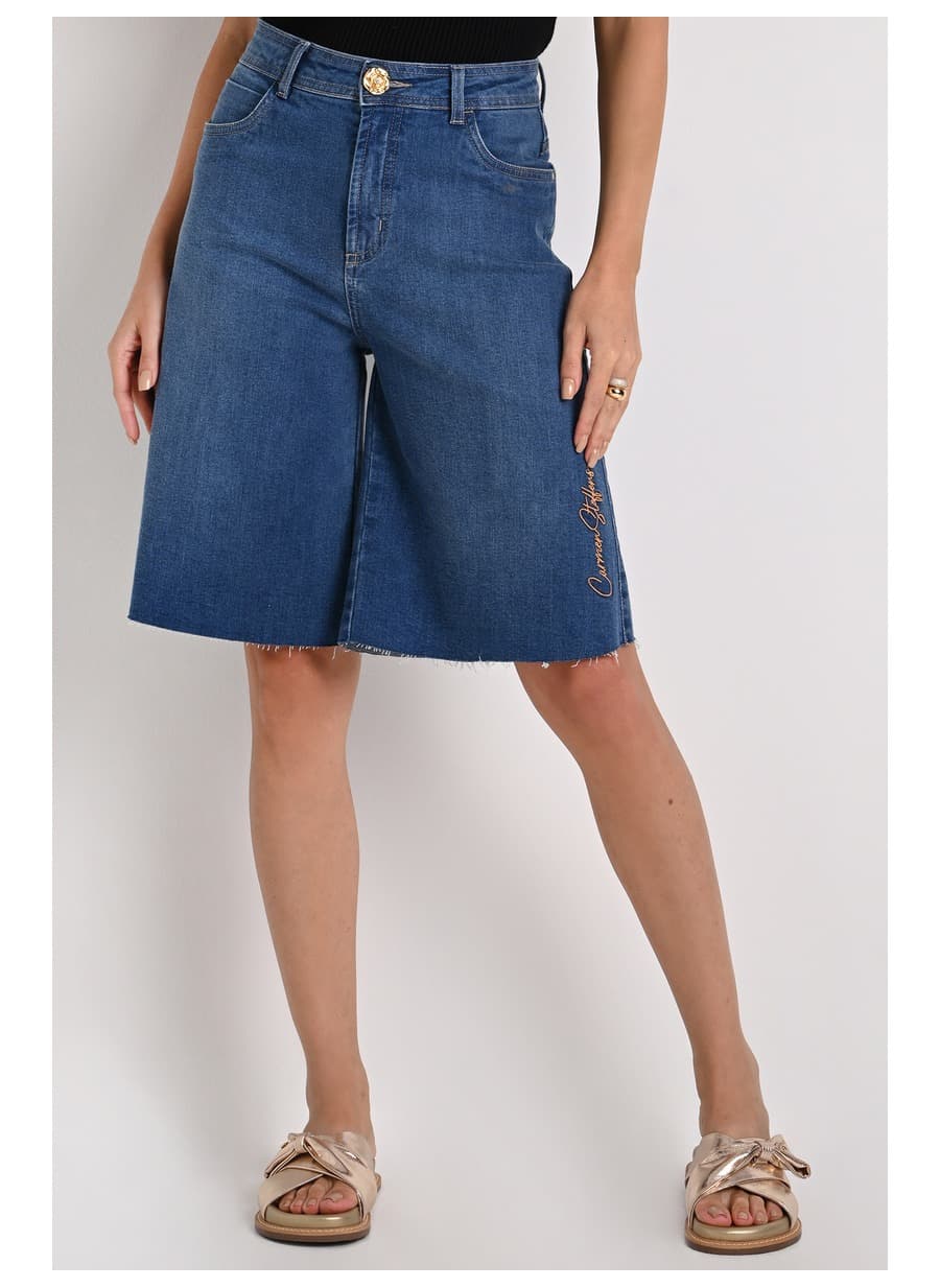 Bermuda Wide Leg With Embroidery