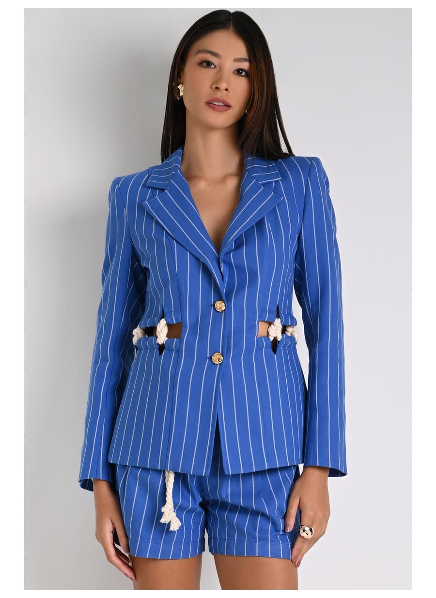 Striped Cord Detail Blazer
