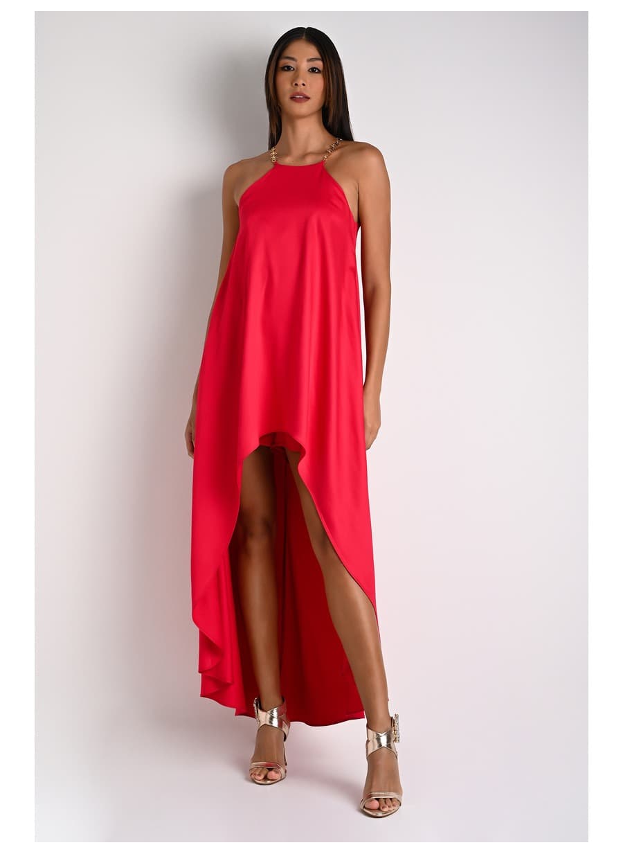 Red Fashion Overlay Romper