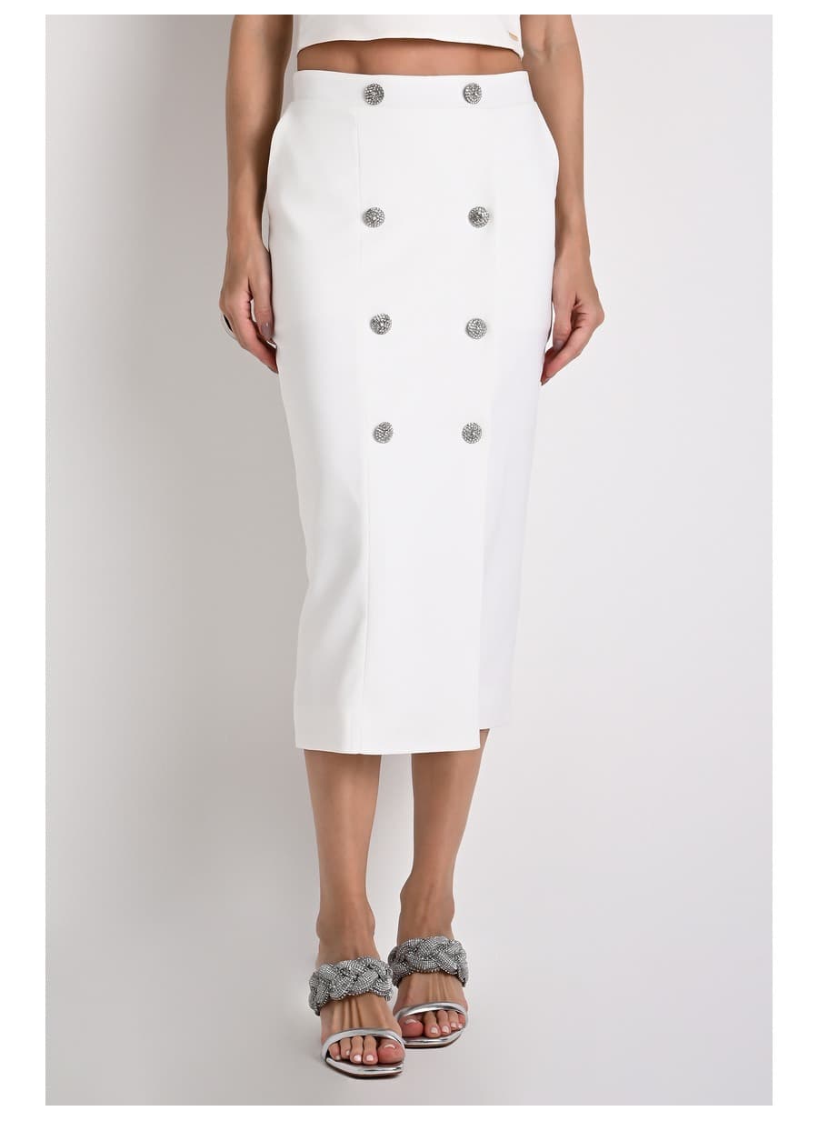 Midi Luxury Off-White Skirt