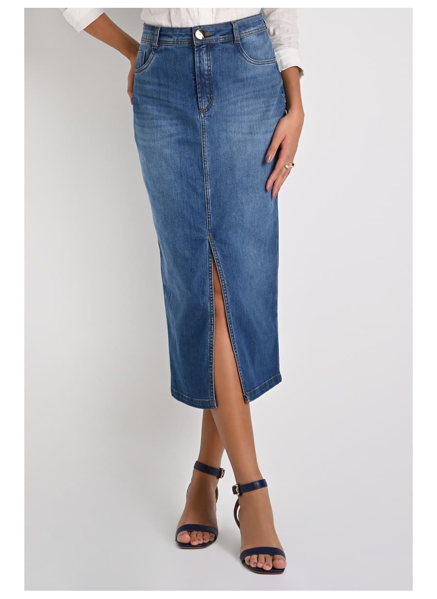 Midi Jeans Skirt Elegance