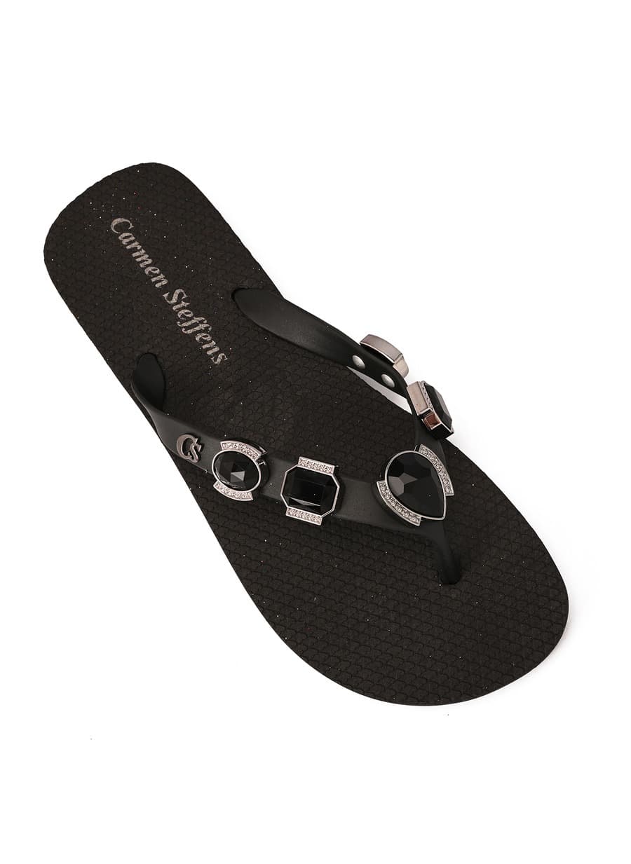 Black Flip-Flop with Rhinestones