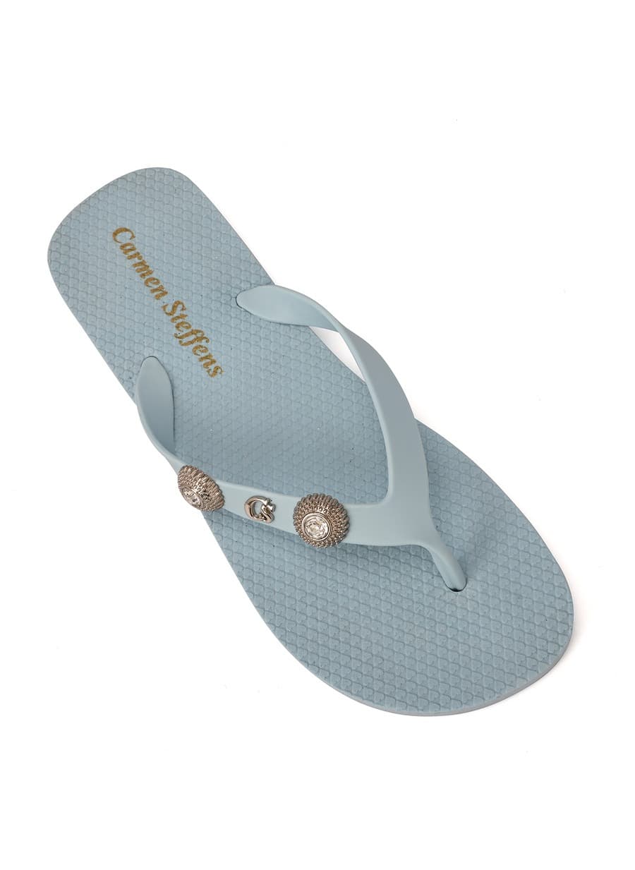 Baby Blue Flip-Flops With Decoration